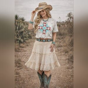 NWOT Sterling Kreek Star Pattern T-Shirt Size Large